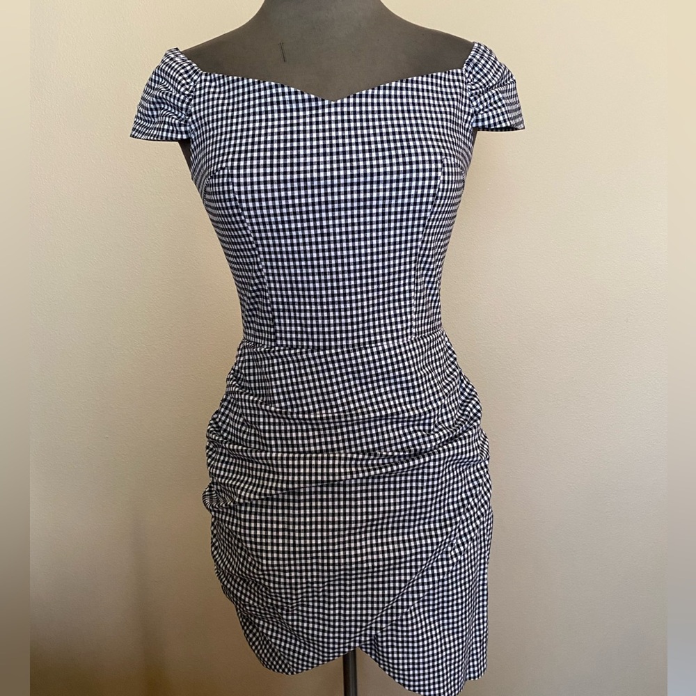 NWT AQUA FROM BLOOMINGDALES CHECKERED DRESS